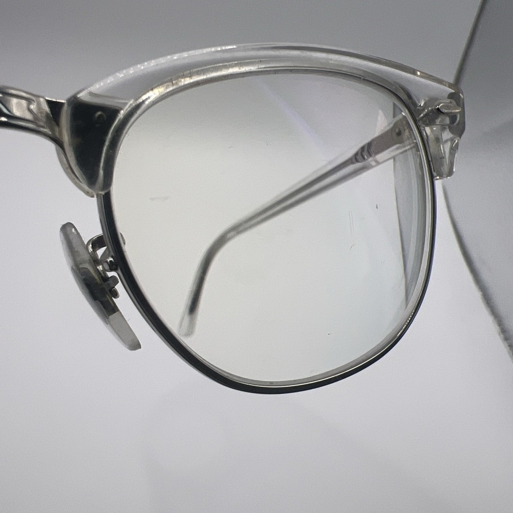RAY BAN RB 5154 2001 White Transparent Silver Clubmaster Unisex 49 mm Eyeglasses - Picture 15 of 16